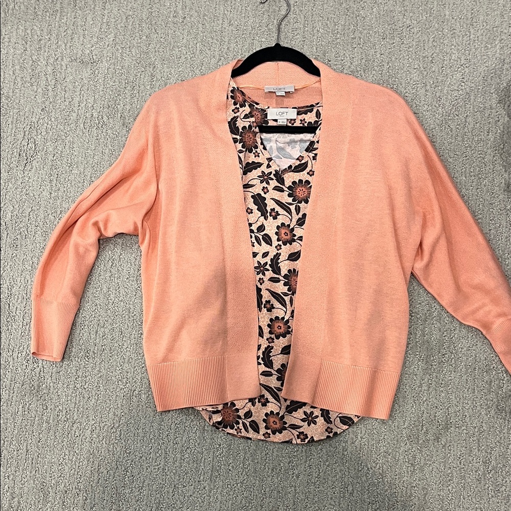LOFT Coral Women's Cardigan /shirt set